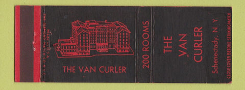 Matchbook Cover - Van Curler Hotel Schenectady NY