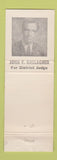 Matchbook Cover - John Gallagher District Judge Election Colorado WEAR