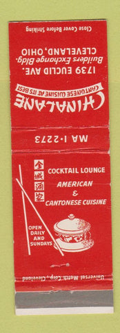 Matchbook Cover - Chinalane Chinese Restaurant Cleveland OH