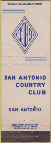 Matchbook Cover - San Antonio Country Club TX