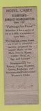 Matchbook Cover - Hotel Casey Scranton PA