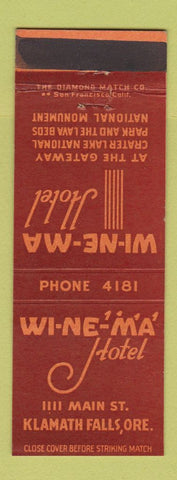 Matchbook Cover - Wi Ne Ma Hotel Klamath Falls OR