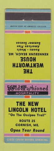 Matchbook Cover - New Lincoln Hotel Cornish ME Kennebunk Beach ME