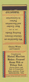 Matchbook Cover - Hotel Marion Menomonie WI
