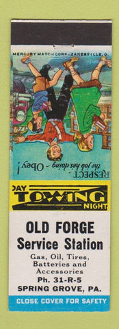 Matchbook Cover - Old Forge Service oil gas Spring Grove PA