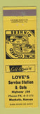 Matchbook Cover - Love's Service oil gas Cafe Mankato KS