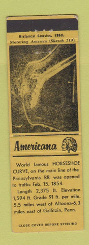 Matchbook Cover - Perkins Americana Horseshoe Curve Gallitzin PA