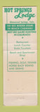 Matchbook Cover - Hot Springs Lodge Glenwood Springs Colorado