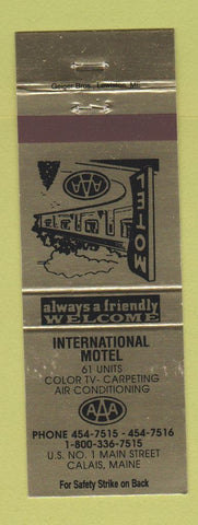Matchbook Cover - International Motel Calais ME