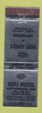 Matchbook Cover - Hopi Court Motel Cottonwood AZ WEAR