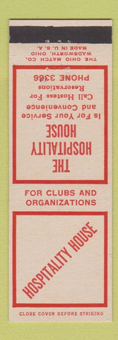 Matchbook Cover - Hospitality House Cheyenne? WY