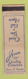 Matchbook Cover - Jean Tomatoes Essex St Market WEAR