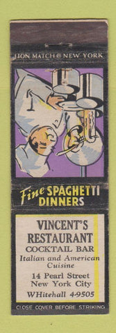 Matchbook Cover - Vincent's Restaurant New York City Italian