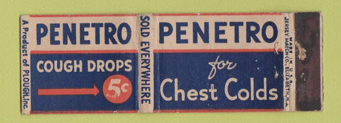 Matchbook Cover - Penetro for Chest Colds Cough Drops WEAR