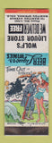 Matchbook Cover - Wolf's Liquor Store Manitou Springs Colorado hillbilly