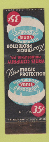 Matchbook Cover - Vanis Deodorant Philadelphia PA WEAR