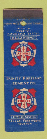 Matchbook Cover - Trinity Portland Cement Dallas Fort Worth Houston TX
