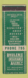Matchbook Cover - Rhulen Insurance Agency Monticello NY