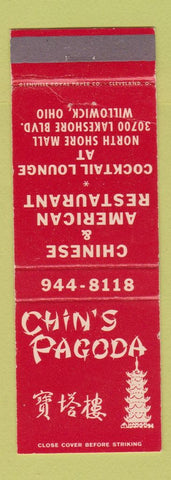 Matchbook Cover - Chin's Pagoda Chinese Restaurant Willowick OH
