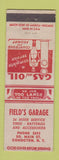 Matchbook Cover - Field's Garage oil gas Cohocton NY WEAR