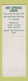 Matchbook Cover - Hot Springs Lodge Glenwood Springs Colorado