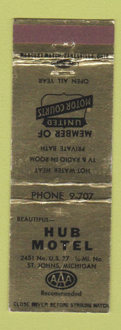 Matchbook Cover - Hub Motel St Johns MI WEAR