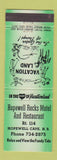 Matchbook Cover - Hopewell Rocks Motel Hopewell Cape NB WEAR