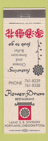 Matchbook Cover - Flower Drum Restaurant Portland OR Chinese