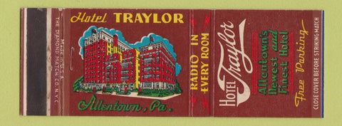 Matchbook Cover - Hotel Traylor Allentown PA