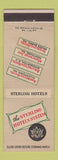 Matchbook Cover Sterling Hotels Allentown Montrose Wilkes Barre PA Binghamton NY