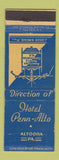 Matchbook Cover - Hotel Penn Alto Altoona PA