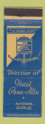 Matchbook Cover - Hotel Penn Alto Altoona PA