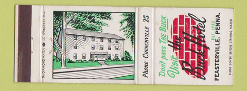 Matchbook Cover - Buck Hotel Feasterville PA #2
