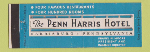 Matchbook Cover - Penn Harris Hotel Harrisburg PA Full Length