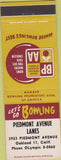 Matchbook Cover - Piedmont Bowling Oakland CA