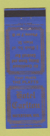 Matchbook Cover - Hotel Carlton Watertown WI