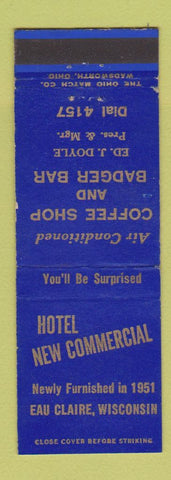 Matchbook Cover - Hotel New Commercial Eau Claire WI