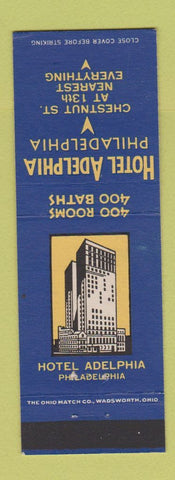Matchbook Cover - Hotel Adelphia Philadelphia PA