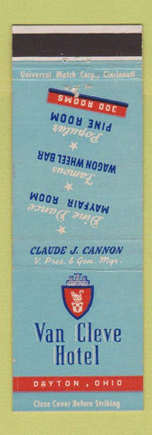 Matchbook Cover - Van Cleve Hotel Dayton OH