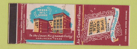 Matchbook Cover - Reese Wil Mond Hotel Harlingen TX
