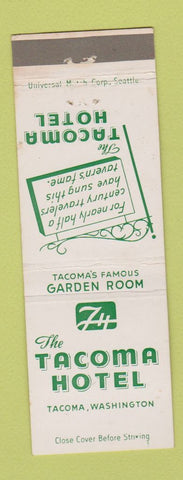 Matchbook Cover - Tacoma Hotel Tacoma WA