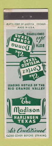 Matchbook Cover - Madison Hotel Harlingen TX Donna Weslaco