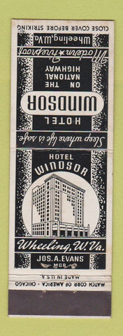 Matchbook Cover - Hotel Windsor Wheeling WV