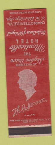 Matchbook Cover - Monticello Hotel Charlottesville VA WEAR