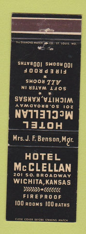 Matchbook Cover - Hotel McClellan Wichita KS