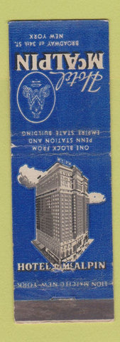 Matchbook Cover - Hotel McAlpin New York City WEAR #2