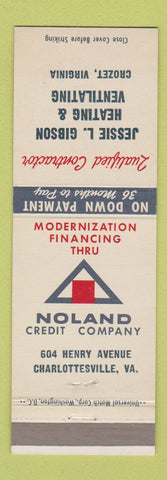 Matchbook Cover - Noland Heating Ventilating Crozet VA Jessie Gibson