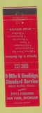 Matchbook Cover - 9 Mile & Coolidge Standard oil gas Oak Park MI