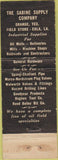 Matchbook Cover - Sabine Supply Co Orange TX Eola LA WEAR oil field
