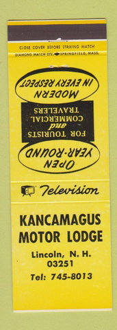 Matchbook Cover - Kancamagus Motor Lodge Lincoln NH YELLOW